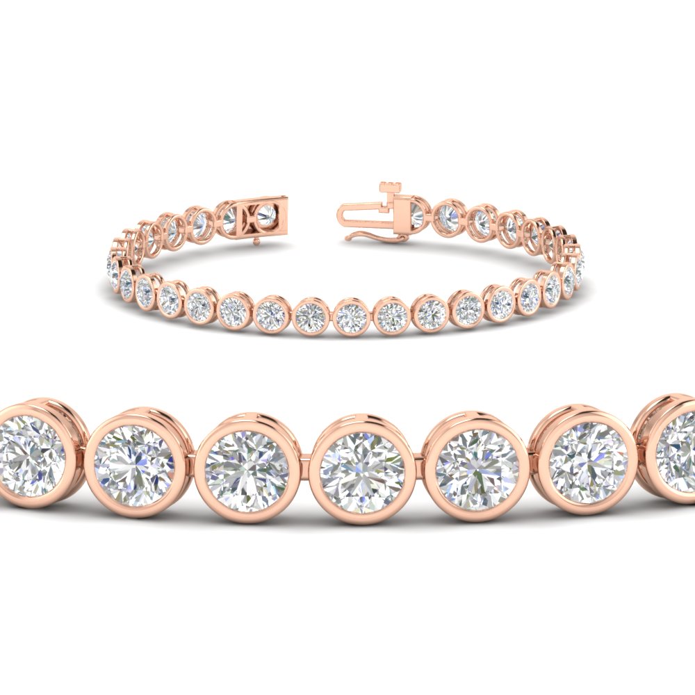 6.50 Carat Diamond Bezel Set Tennis Bracelet