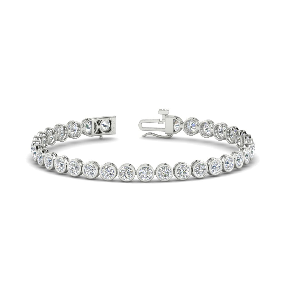 6.50 Carat Diamond Bezel Set Tennis Bracelet