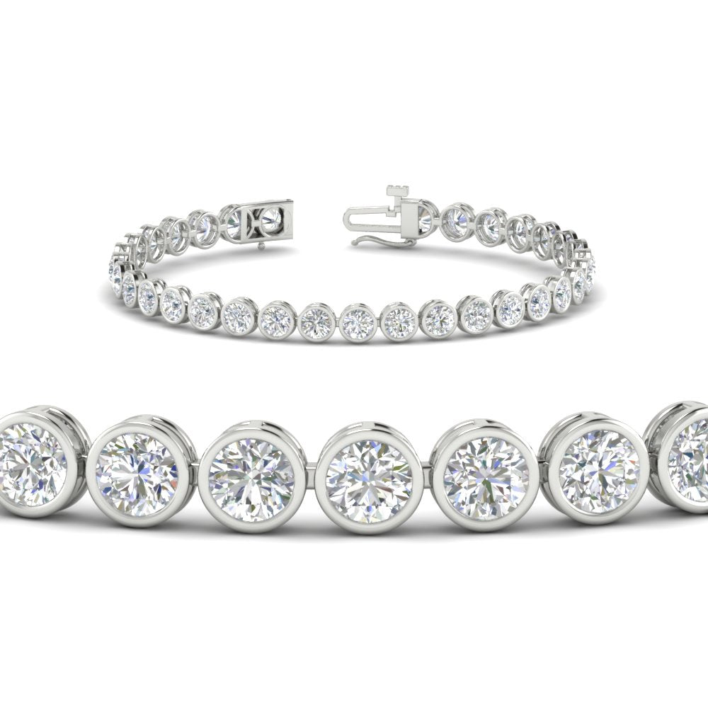 6.50 Carat Diamond Bezel Set Tennis Bracelet