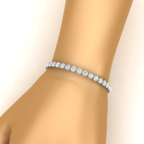 6.50 Carat Diamond Bezel Set Tennis Bracelet