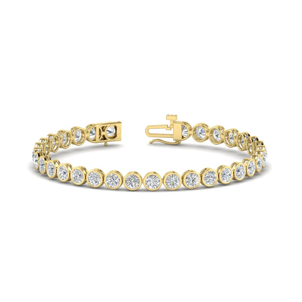 6.50 Carat Diamond Bezel Set Tennis Bracelet