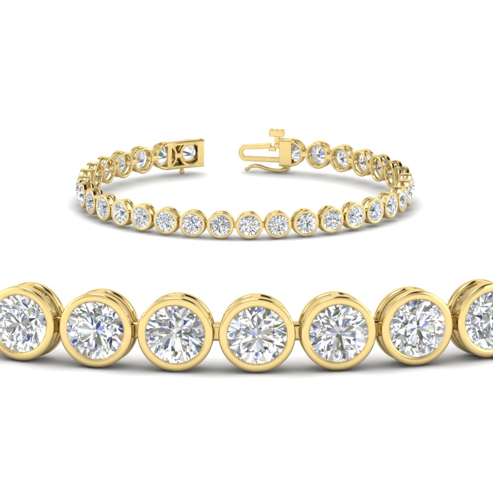 6.50 Carat Diamond Bezel Set Tennis Bracelet