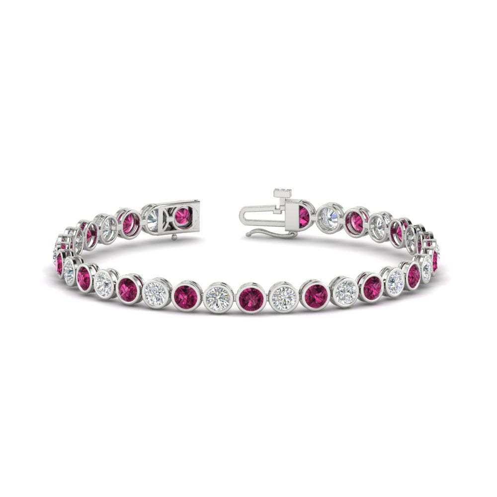 6.50 Carat Diamond Bezel Set Tennis Bracelet
