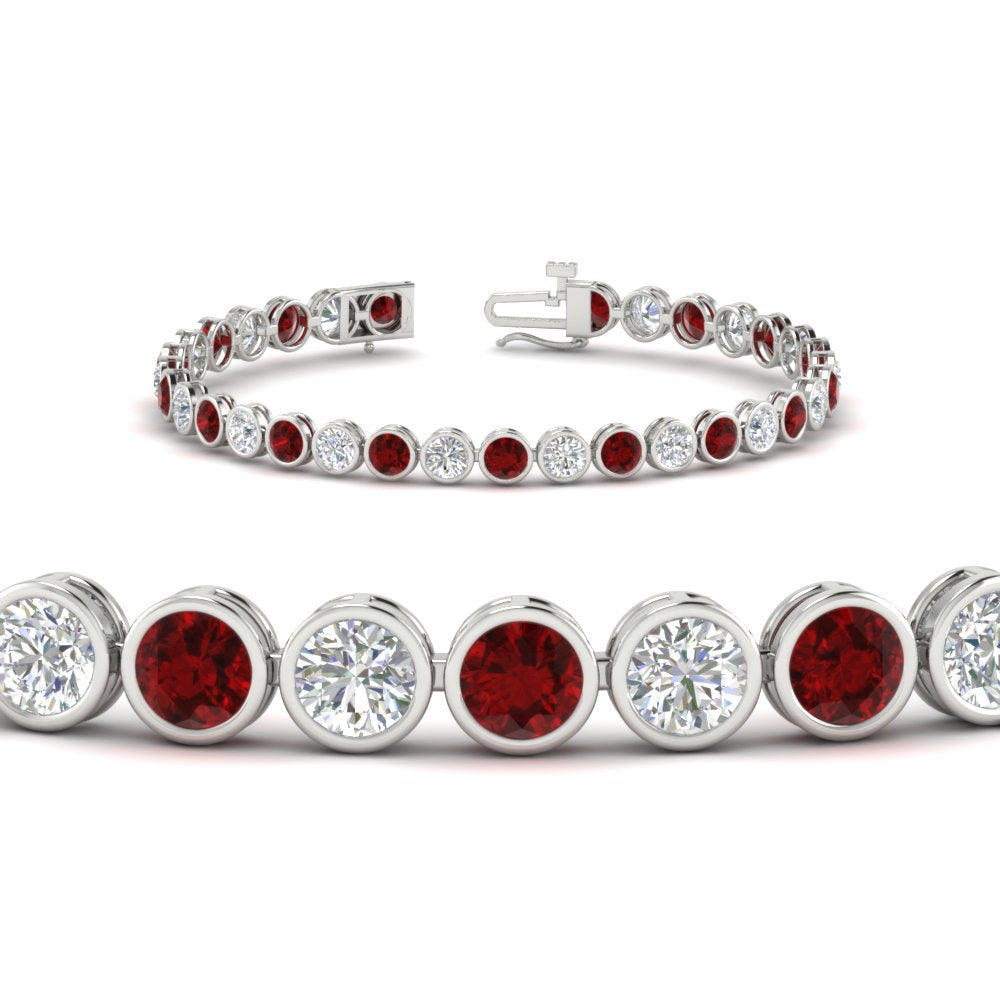 6.50 Carat Diamond Bezel Set Tennis Bracelet