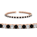 Load image into Gallery viewer, 6-Carat-Round-Diamond-Tennis-Bracelet-With-Black-Diamond-In-Rose-Gold-FDBRC8635ROGBLACKANGLE2-6.00_20CT-NL-RG
