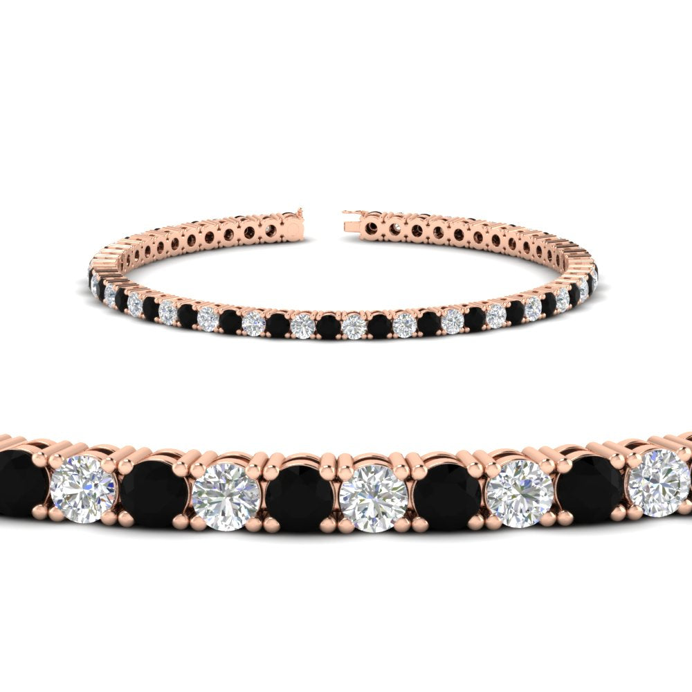 6-Carat-Round-Diamond-Tennis-Bracelet-With-Black-Diamond-In-Rose-Gold-FDBRC8635ROGBLACKANGLE2-6.00_20CT-NL-RG
