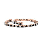 Load image into Gallery viewer, 6-Carat-Round-Diamond-Tennis-Bracelet-With-Black-Diamond-In-Rose-Gold-FDBRC8635ROGBLACKANGLE4-6.00_20CT-NL-RG

