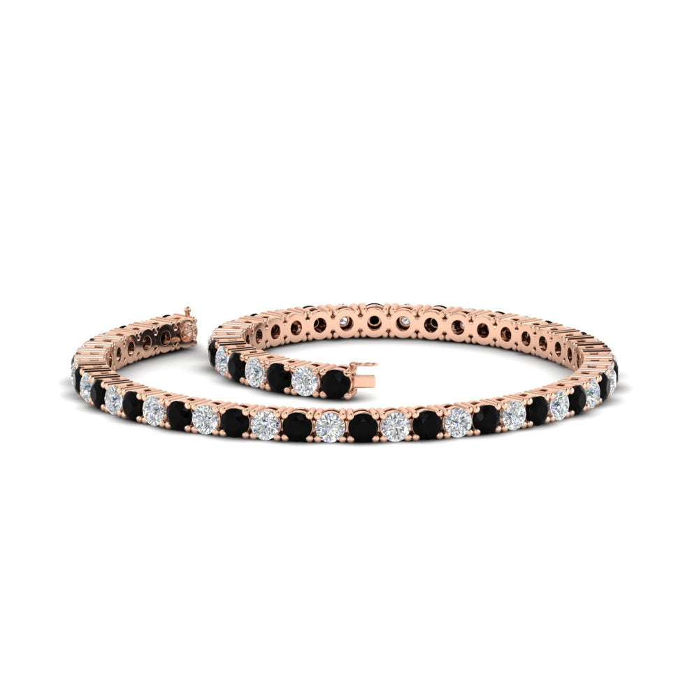 6-Carat-Round-Diamond-Tennis-Bracelet-With-Black-Diamond-In-Rose-Gold-FDBRC8635ROGBLACKANGLE4-6.00_20CT-NL-RG