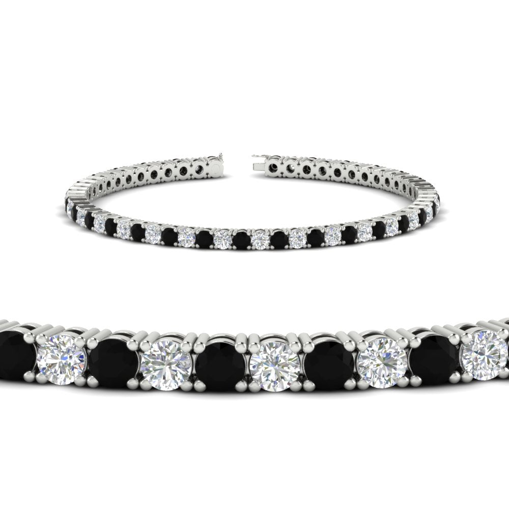 6-Carat-Round-Diamond-Tennis-Bracelet-With-Black-Diamond-In-White-Gold-FDBRC8635ROGBLACKANGLE2-6.00_20CT-NL-WG