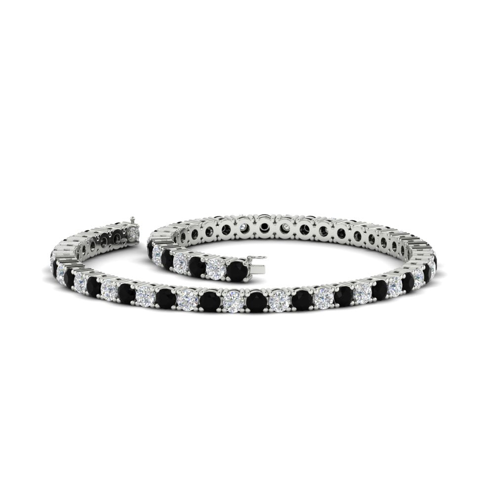 6-Carat-Round-Diamond-Tennis-Bracelet-With-Black-Diamond-In-White-Gold-FDBRC8635ROGBLACKANGLE4-6.00_20CT-NL-WG