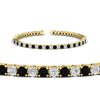 Load image into Gallery viewer, 6-Carat-Round-Diamond-Tennis-Bracelet-With-Black-Diamond-In-Yellow-Gold-FDBRC8635ROGBLACKANGLE2-6.00_20CT-NL-YG
