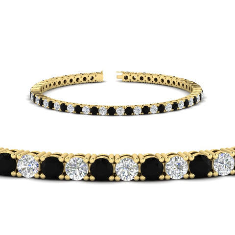 6-Carat-Round-Diamond-Tennis-Bracelet-With-Black-Diamond-In-Yellow-Gold-FDBRC8635ROGBLACKANGLE2-6.00_20CT-NL-YG
