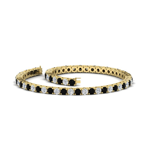 6-Carat-Round-Diamond-Tennis-Bracelet-With-Black-Diamond-In-Yellow-Gold-FDBRC8635ROGBLACKANGLE4-6.00_20CT-NL-YG