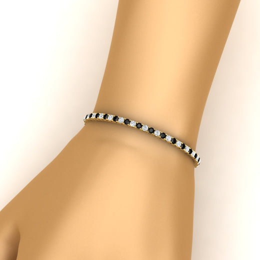 6-Carat-Round-Diamond-Tennis-Bracelet-With-Black-Diamond-In-Yellow-Gold-FDBRC8635ROGBLACKHAND-6.00_20CT-NL-YG