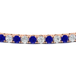 Load image into Gallery viewer, 6-Carat-Round-Diamond-Tennis-Bracelet-With-Blue-Sapphire-In-Rose-Gold-FDBRC8635ROGSABLANGLE5-6.00_20CT-NL-RG
