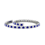 Load image into Gallery viewer, 6-Carat-Round-Diamond-Tennis-Bracelet-With-Blue-Sapphire-In-White-Gold-FDBRC8635ROGSABLANGLE4-6.00_20CT-NL-WG
