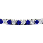 Load image into Gallery viewer, 6-Carat-Round-Diamond-Tennis-Bracelet-With-Blue-Sapphire-In-White-Gold-FDBRC8635ROGSABLANGLE5-6.00_20CT-NL-WG
