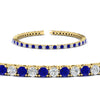Load image into Gallery viewer, 6-Carat-Round-Diamond-Tennis-Bracelet-With-Blue-Sapphire-In-Yellow-Gold-FDBRC8635ROGSABLANGLE2-6.00_20CT-NL-YG