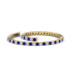 Load image into Gallery viewer, 6-Carat-Round-Diamond-Tennis-Bracelet-With-Blue-Sapphire-In-Yellow-Gold-FDBRC8635ROGSABLANGLE4-6.00_20CT-NL-YG
