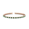 Load image into Gallery viewer, 6-Carat-Round-Diamond-Tennis-Bracelet-With-Green-Emerald-In-Rose-Gold-FDBRC8635ROGEMGR-6.00_20CT-NL-RG