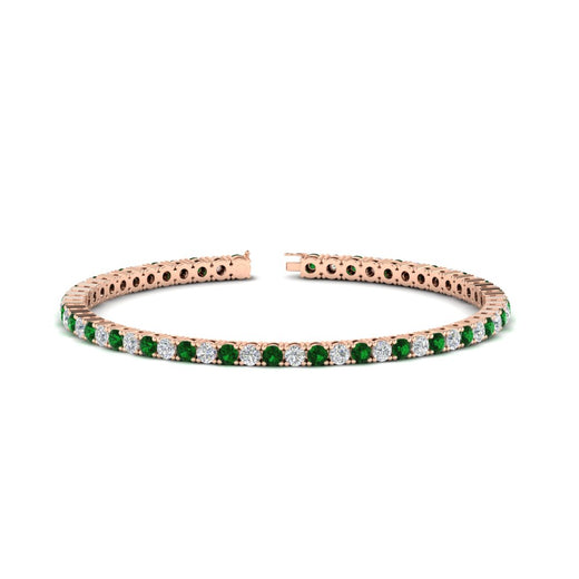 6-Carat-Round-Diamond-Tennis-Bracelet-With-Green-Emerald-In-Rose-Gold-FDBRC8635ROGEMGR-6.00_20CT-NL-RG