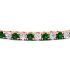 Load image into Gallery viewer, 6-Carat-Round-Diamond-Tennis-Bracelet-With-Green-Emerald-In-Rose-Gold-FDBRC8635ROGEMGRANGLE5-6.00_20CT-NL-RG