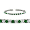 Load image into Gallery viewer, 6-Carat-Round-Diamond-Tennis-Bracelet-With-Green-Emerald-In-White-Gold-FDBRC8635ROGEMGRANGLE2-6.00_20CT-NL-WG