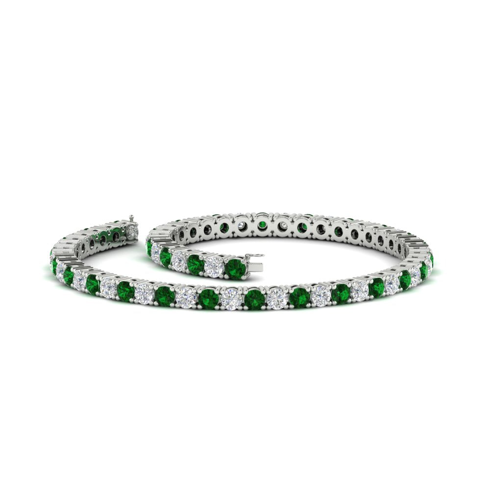 6-Carat-Round-Diamond-Tennis-Bracelet-With-Green-Emerald-In-White-Gold-FDBRC8635ROGEMGRANGLE4-6.00_20CT-NL-WG