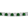 Load image into Gallery viewer, 6-Carat-Round-Diamond-Tennis-Bracelet-With-Green-Emerald-In-White-Gold-FDBRC8635ROGEMGRANGLE5-6.00_20CT-NL-WG