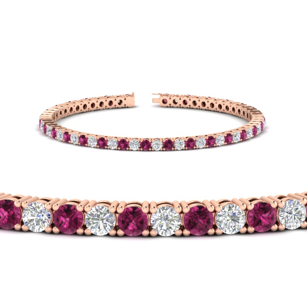 6-Carat-Round-Diamond-Tennis-Bracelet-With-Pink-Sapphire-In-Rose-Gold-FDBRC8635ROGSADRPIANGLE2-6.00_20CT-NL-RG