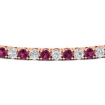 Load image into Gallery viewer, 6-Carat-Round-Diamond-Tennis-Bracelet-With-Pink-Sapphire-In-Rose-Gold-FDBRC8635ROGSADRPIANGLE5-6.00_20CT-NL-RG
