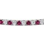 Load image into Gallery viewer, 6-Carat-Round-Diamond-Tennis-Bracelet-With-Pink-Sapphire-In-White-Gold-FDBRC8635ROGSADRPIANGLE5-6.00_20CT-NL-WG
