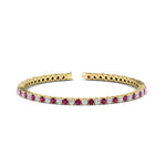 Load image into Gallery viewer, 6-Carat-Round-Diamond-Tennis-Bracelet-With-Pink-Sapphire-In-Yellow-Gold-FDBRC8635ROGSADRPI-6.00_20CT-NL-YG
