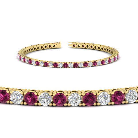 6-Carat-Round-Diamond-Tennis-Bracelet-With-Pink-Sapphire-In-Yellow-Gold-FDBRC8635ROGSADRPIANGLE2-6.00_20CT-NL-YG