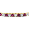 Load image into Gallery viewer, 6-Carat-Round-Diamond-Tennis-Bracelet-With-Pink-Sapphire-In-Yellow-Gold-FDBRC8635ROGSADRPIANGLE5-6.00_20CT-NL-YG