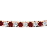 Load image into Gallery viewer, 6-Carat-Round-Diamond-Tennis-Bracelet-With-Red-Ruby-In-Rose-Gold-FDBRC8635ROGRUDRANGLE5-6.00_20CT-NL-RG
