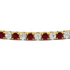 Load image into Gallery viewer, 6-Carat-Round-Diamond-Tennis-Bracelet-With-Red-Ruby-In-Yellow-Gold-FDBRC8635ROGRUDRANGLE5-6.00_20CT-NL-YG