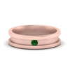 Load image into Gallery viewer, 6-Mm-single-emerald-mens-wedding-band-in-rose-gold-FD10377BGEMGR-NL-RG