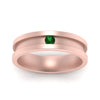 Load image into Gallery viewer, 6-Mm-single-emerald-mens-wedding-band-in-rose-gold-FD10377BGEMGRANGLE5-NL-RG