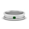 Load image into Gallery viewer, 6-Mm-single-emerald-mens-wedding-band-in-white-gold-FD10377BGEMGR-NL-WG