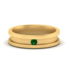 Load image into Gallery viewer, 6-Mm-single-emerald-mens-wedding-band-in-yellow-gold-FD10377BGEMGR-NL-YG