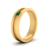 Load image into Gallery viewer, 6-Mm-single-emerald-mens-wedding-band-in-yellow-gold-FD10377BGEMGRANGLE2-NL-YG