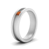 Load image into Gallery viewer, 6-Mm-single-orange-sapphire-mens-wedding-band-in-white-gold-FD10377BGSAORANGLE2-NL-WG
