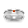 Load image into Gallery viewer, 6-Mm-single-orange-sapphire-mens-wedding-band-in-white-gold-FD10377BGSAORANGLE5-NL-WG