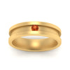 Load image into Gallery viewer, 6-Mm-single-orange-sapphire-mens-wedding-band-in-yellow-gold-FD10377BGSAORANGLE5-NL-YG