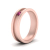 Load image into Gallery viewer, 6-Mm-single-pink-sapphire-mens-wedding-band-in-rose-gold-FD10377BGSADRPIANGLE2-NL-RG