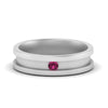 Load image into Gallery viewer, 6-Mm-single-pink-sapphire-mens-wedding-band-in-white-gold-FD10377BGSADRPI-NL-WG