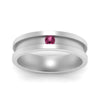 Load image into Gallery viewer, 6-Mm-single-pink-sapphire-mens-wedding-band-in-white-gold-FD10377BGSADRPIANGLE5-NL-WG