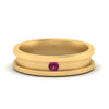 Load image into Gallery viewer, 6-Mm-single-pink-sapphire-mens-wedding-band-in-yellow-gold-FD10377BGSADRPI-NL-YG
