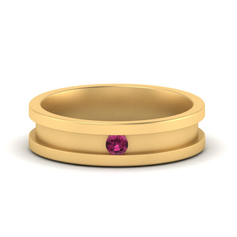 6-Mm-single-pink-sapphire-mens-wedding-band-in-yellow-gold-FD10377BGSADRPI-NL-YG